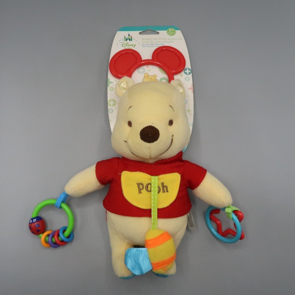 Disney Baby Plush Toy Kids Winnie The Pooh On The Go Activity Sensory Stuffed